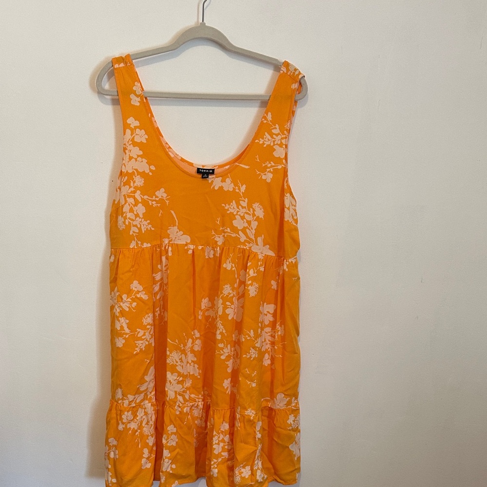 Torrid Size 0 Yellowish Orange Floral Dress